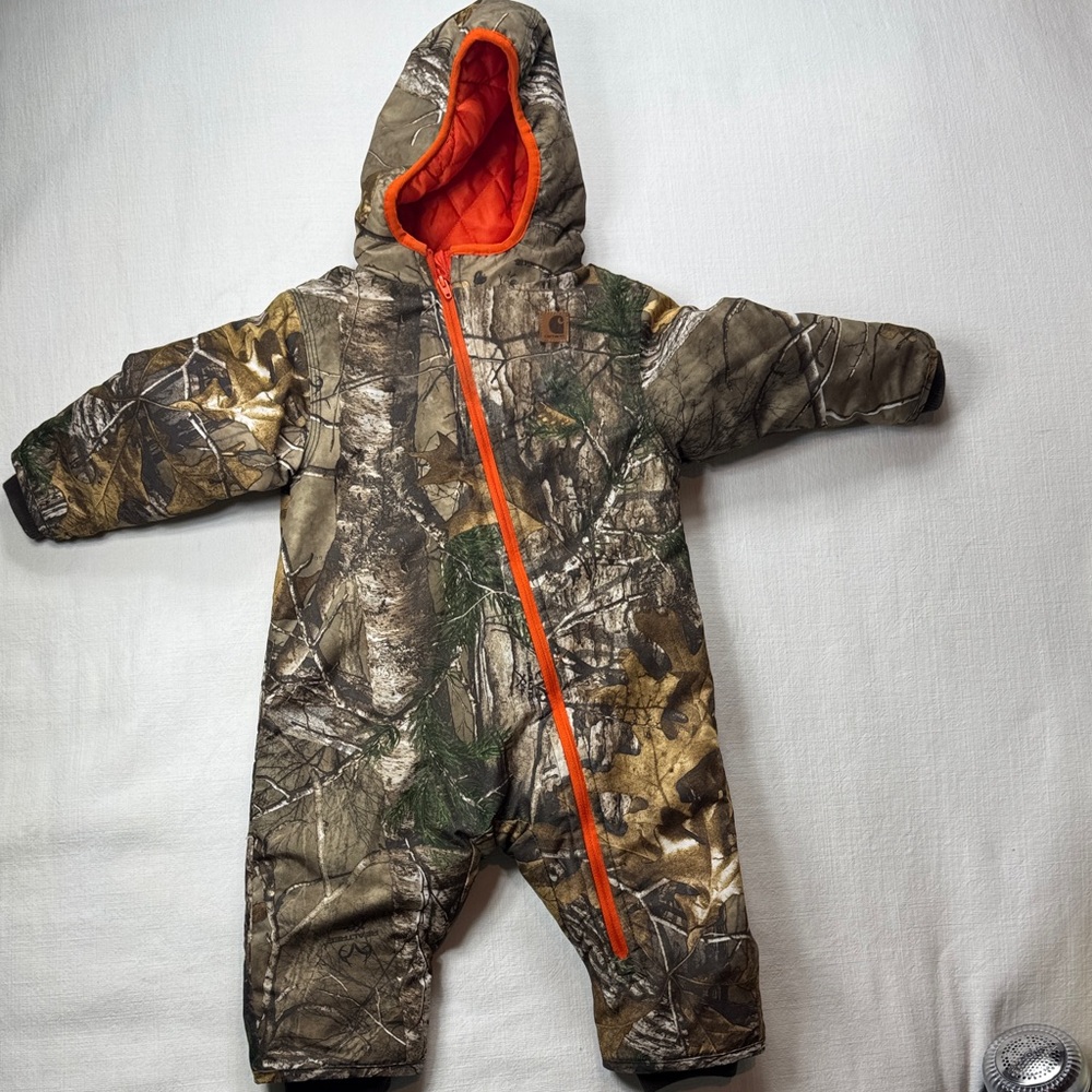 Carhartt Quilted Orange Baby 12 months‎  Snowsuit